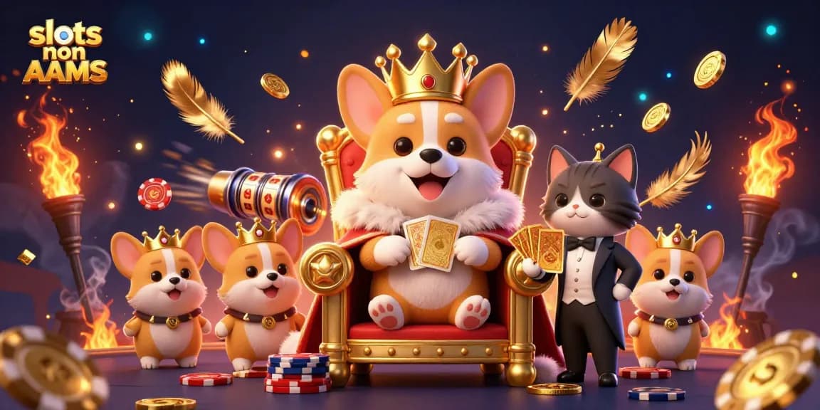 Divertiti con le slot non AAMS in un'atmosfera festosa con il corgi reale e i suoi compagni.