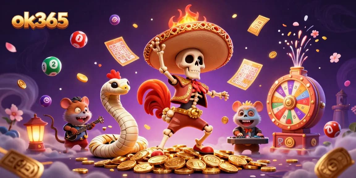 Experience thrilling gameplay at ok365 with vibrant characters celebrating a casino victory.