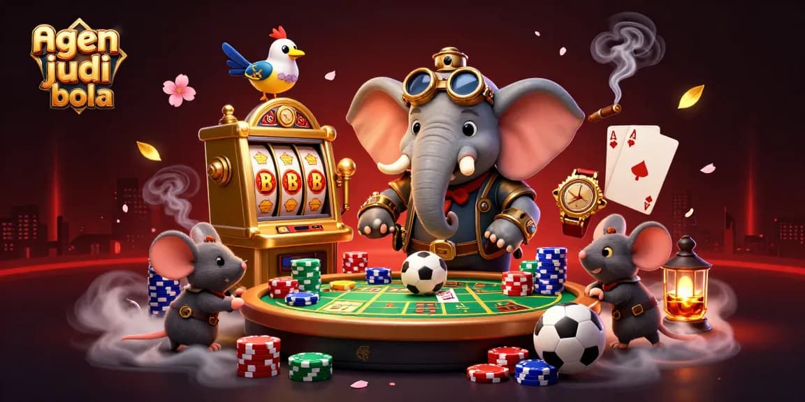 Experience action-packed gaming with agen judi bola at this vibrant sports betting illustration.