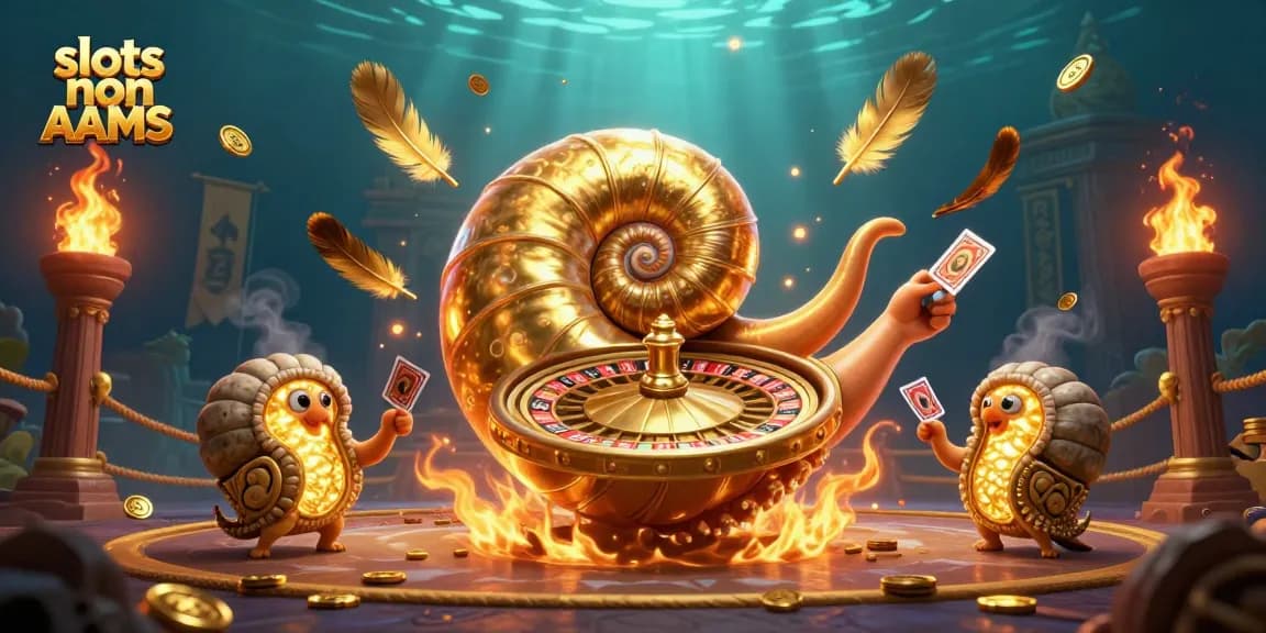 Gioca a slot non AAMS e vinci premi con il nautilus d'oro in un'atmosfera vibrante di fuoco e feste.