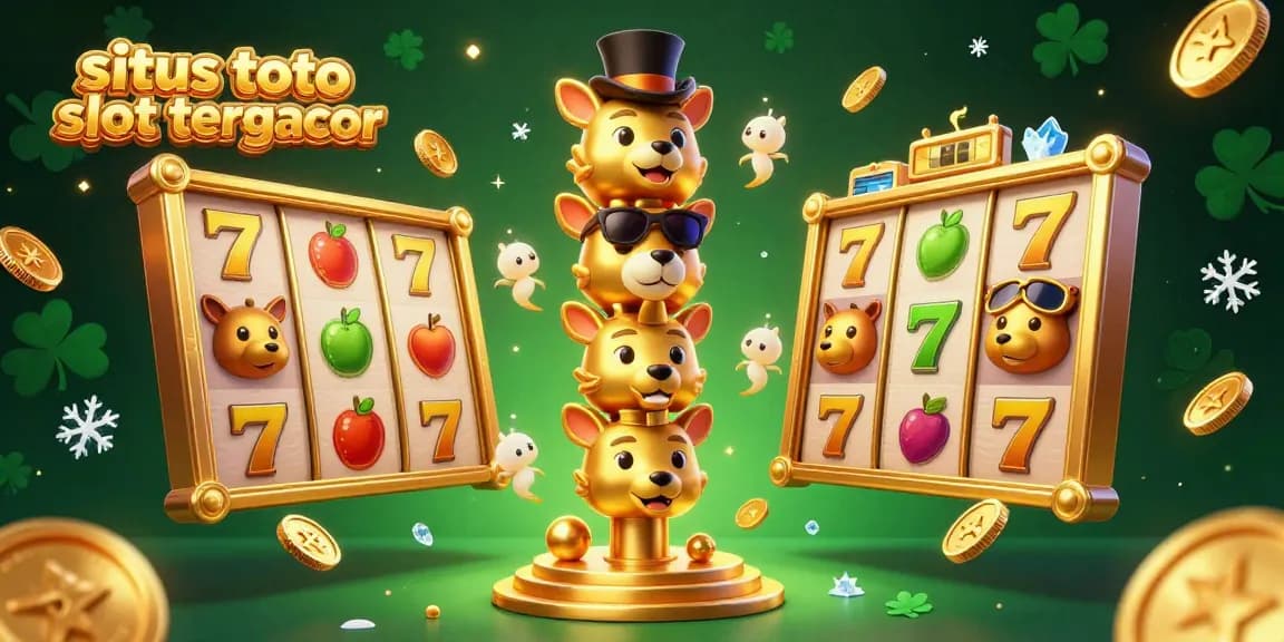 Experience the thrill of winning on situs toto slot tergacor with vibrant slot reels, golden coins, and lucky 7 symbols.
