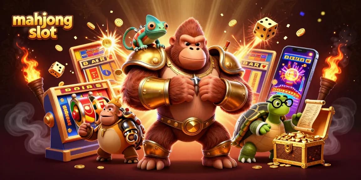 Engage in mahjong slot action with a vibrant scene featuring thrilling game elements and characters.