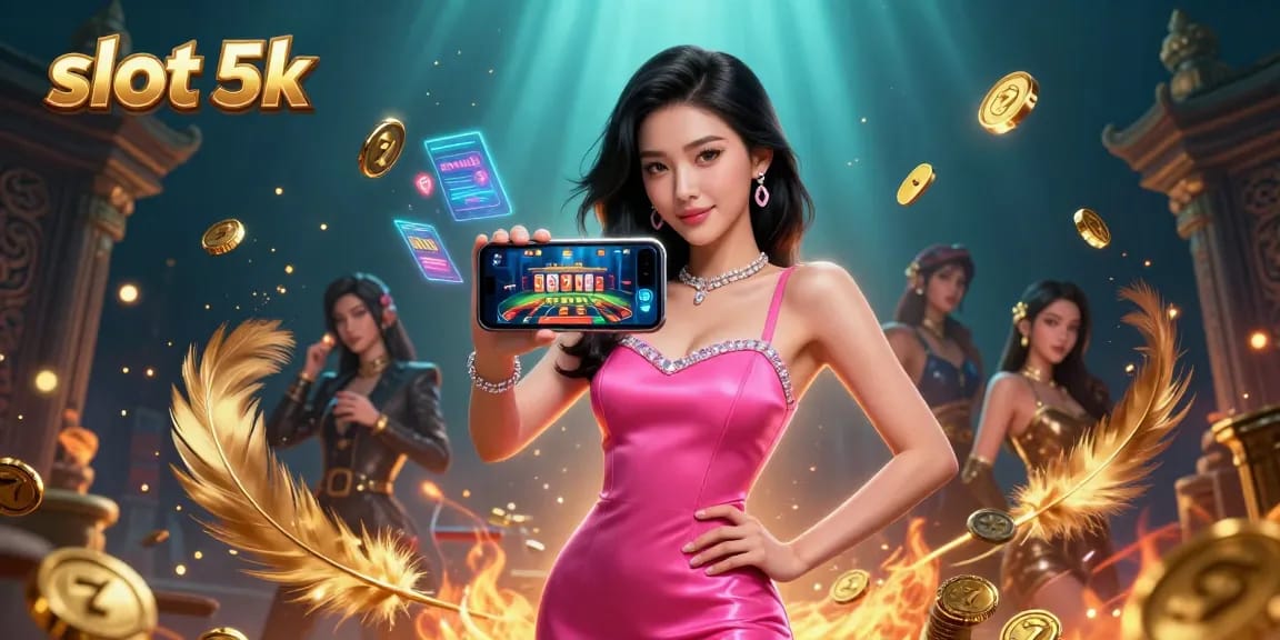 Experience thrilling wins playing slot 5k among dynamic casino elements like reels and coins.