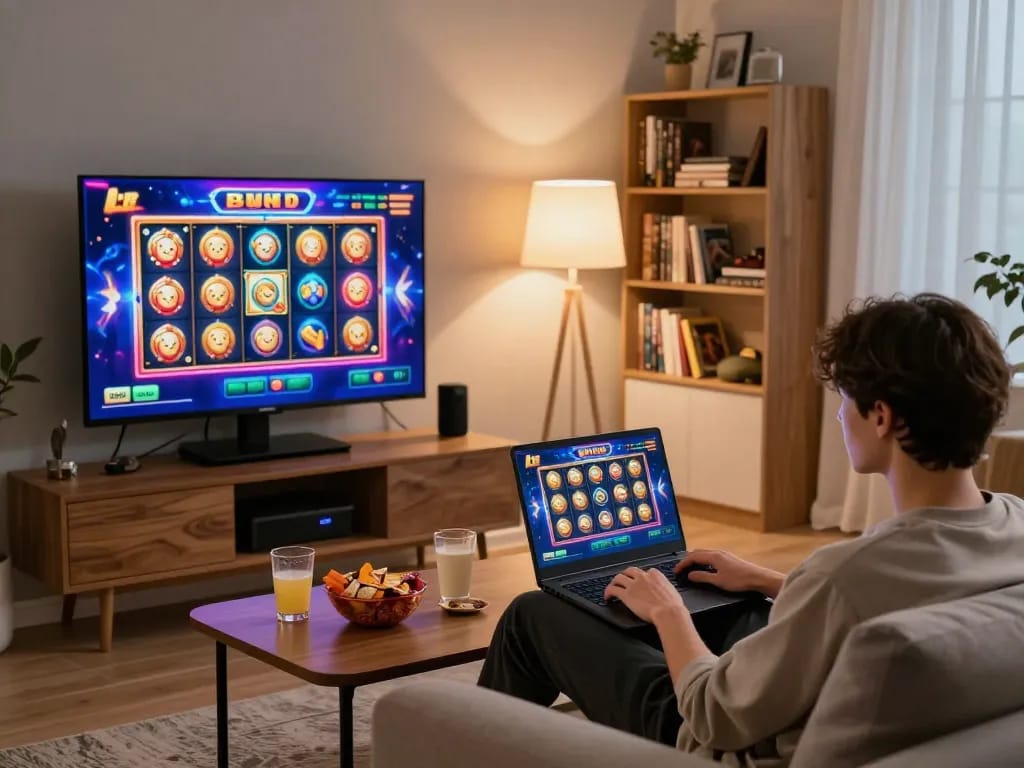 Engage with Lu 88's thrilling online slot games from a cozy home setup.