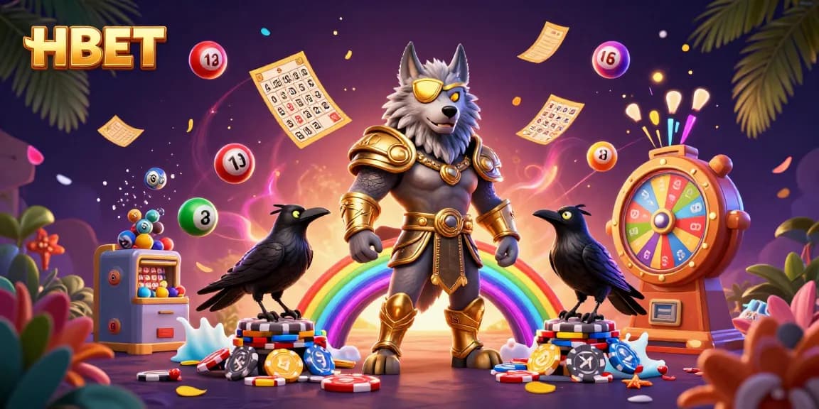 Engage with the vibrant HBET casino scene featuring Odin, ravens, and dynamic gaming elements.