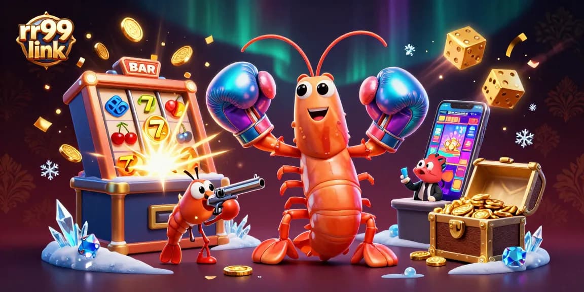 Experience the excitement of rr99 link with a vibrant casino-themed 3D illustration filled with wins!