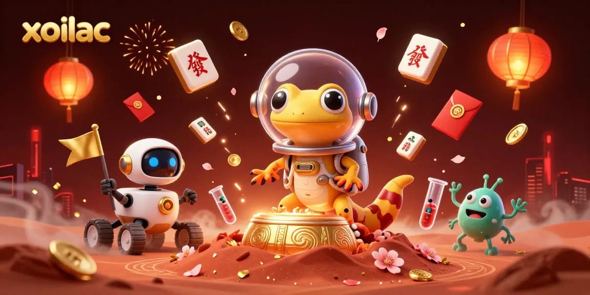 Cheer and win with xoilac as the Martian gecko discovers a golden casino adventure.