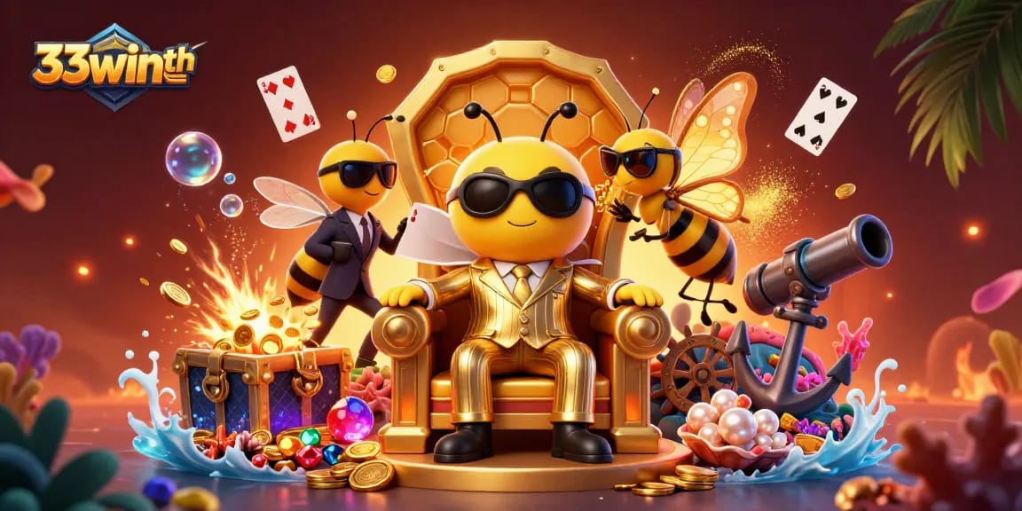 Experience the thrill of 33winth with slots and jackpots bursting with treasures and vibrant gaming elements.