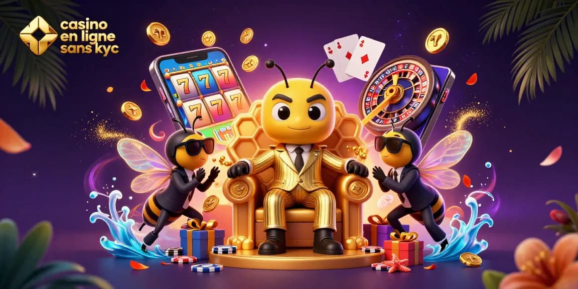 Jouez avec des bonus dans un casino en ligne sans KYC, animé par des éléments ludiques colorés.