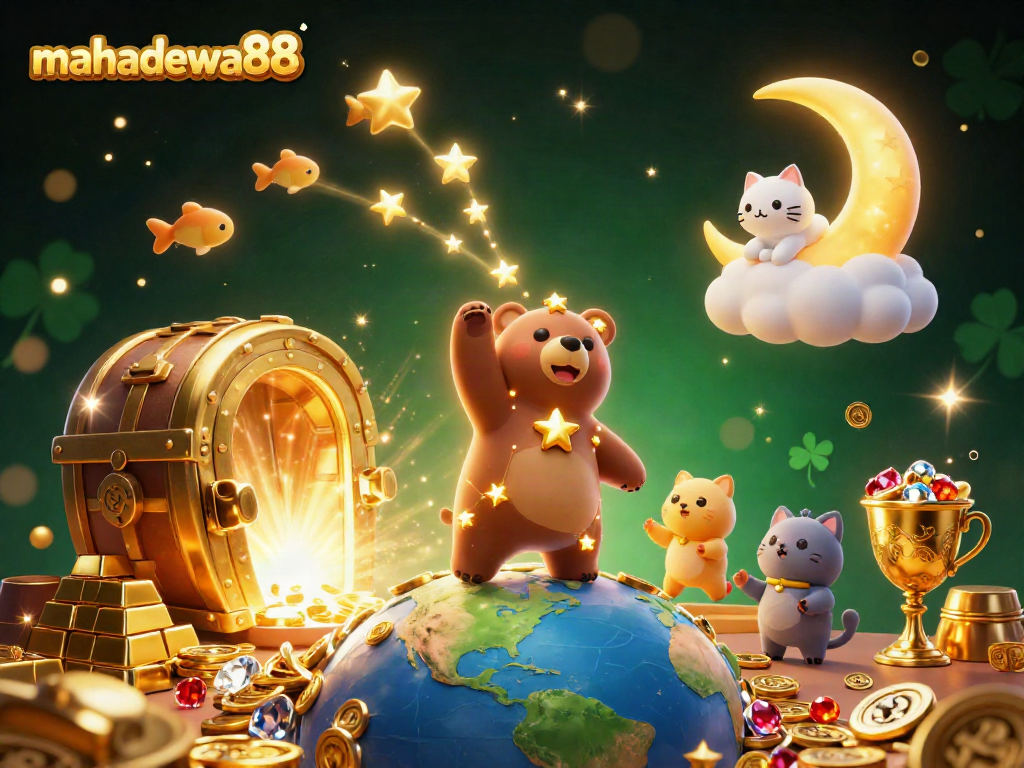 Experience excitement with mahadewa88 in an immersive 3D casino world filled with treasures.