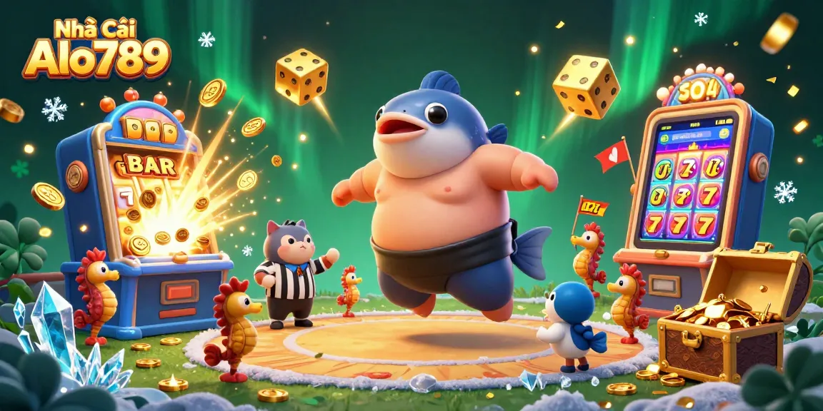 Engage with the exciting world of Nhà Cái Alo789, featuring vibrant cockfighting action, dynamic gaming elements, and energetic characters.