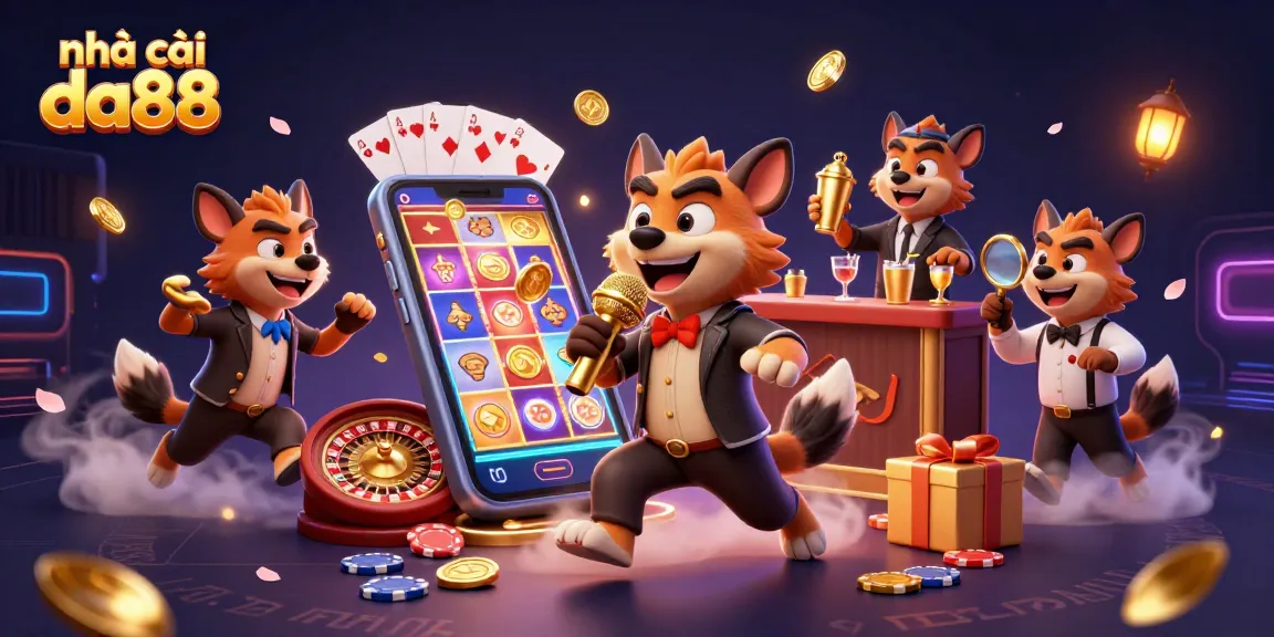 Experience the laughter and excitement at nhà cái da88 with hyenas as comedians and bartenders in a vibrant casino setting.