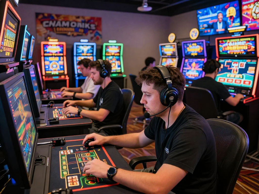 Engaged players enjoying the login raja328 experience in a vibrant online gaming setup.