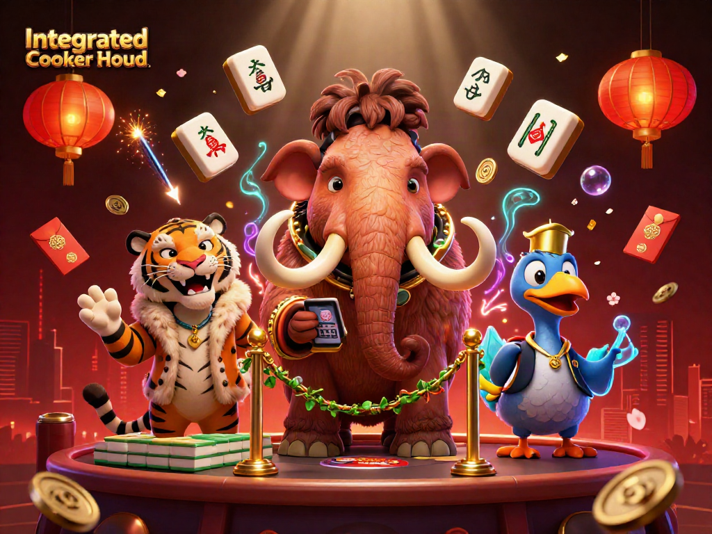 Engaging scene of an Integrated Cooker Hood with 3D characters in a casino-themed environment.