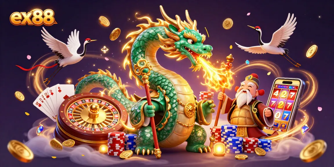 Experience thrilling gameplay at ex88 with a dragon representing luck and fortune.