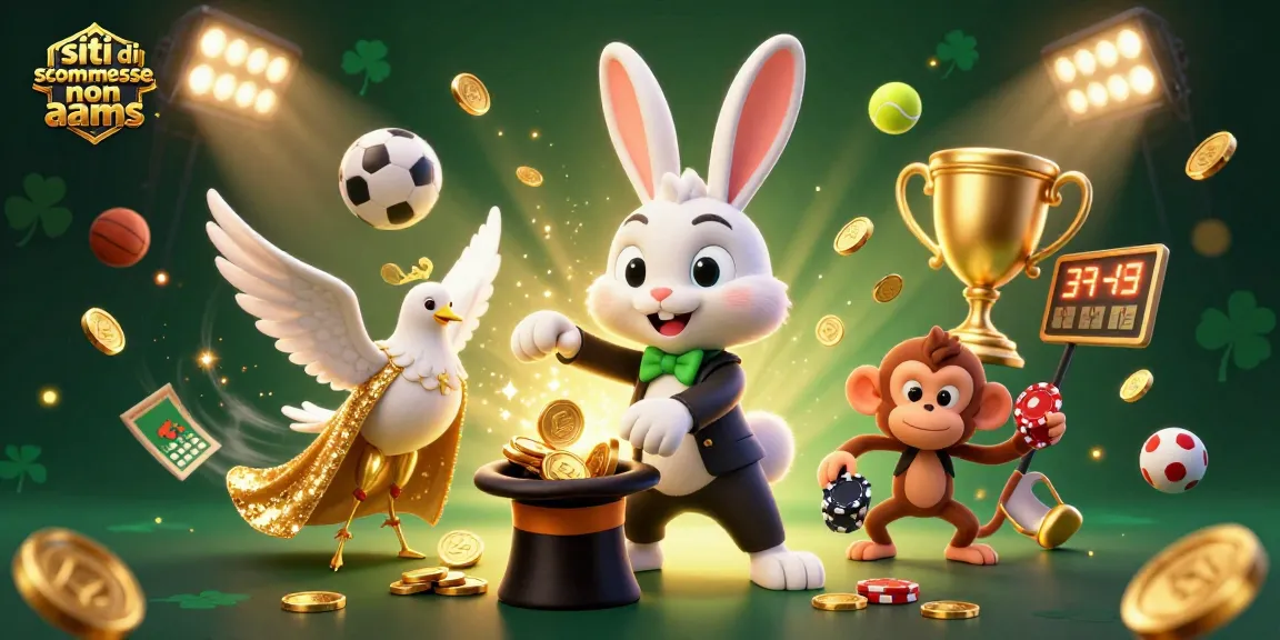 Giocare sui siti di scommesse non AAMS con un coniglio magico che tira fuori monete d'oro.