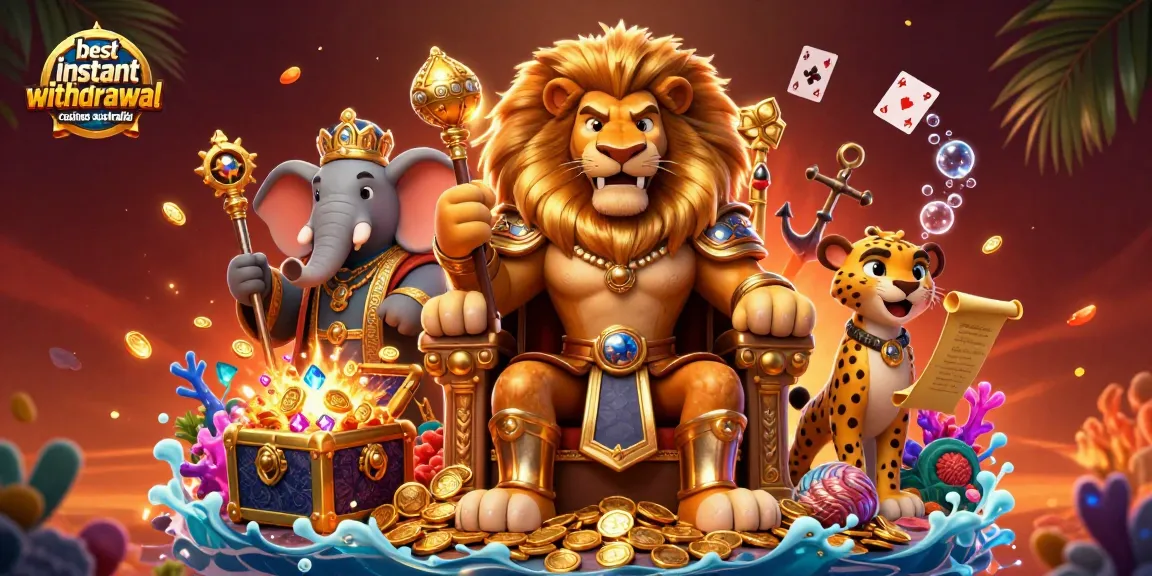 Explore the best instant withdrawal casinos Australia with rapid payout options highlighted in vibrant 3D illustration.