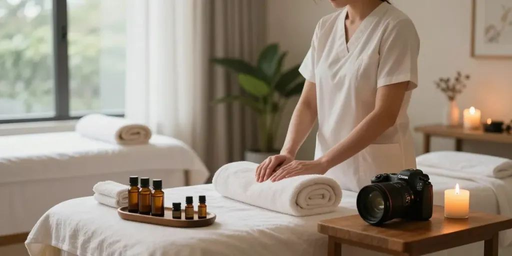 Experience soothing 잠실출장마사지 in a serene home spa setting with calming ambiance