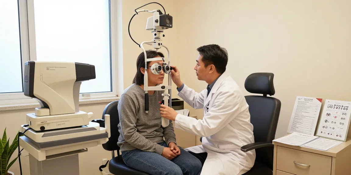 Eye examination at SNU Eye Clinic with advanced equipment highlighting snuseoulglobal.com's commitment to eye health.