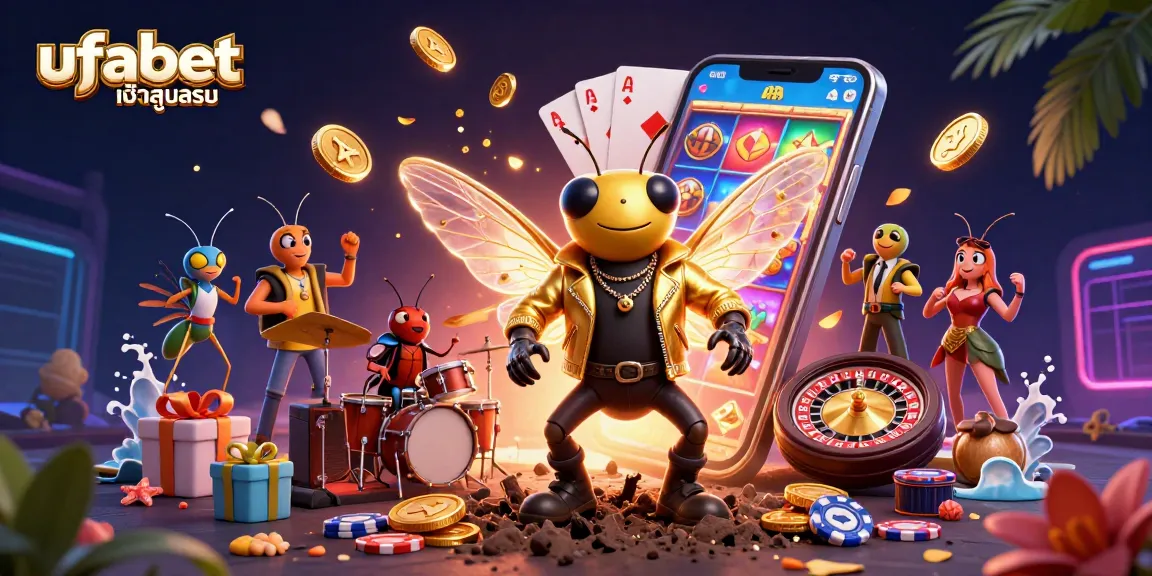 Experience ufabetเข้าสู่ระบบ with vibrant casino elements and engaging gaming characters.