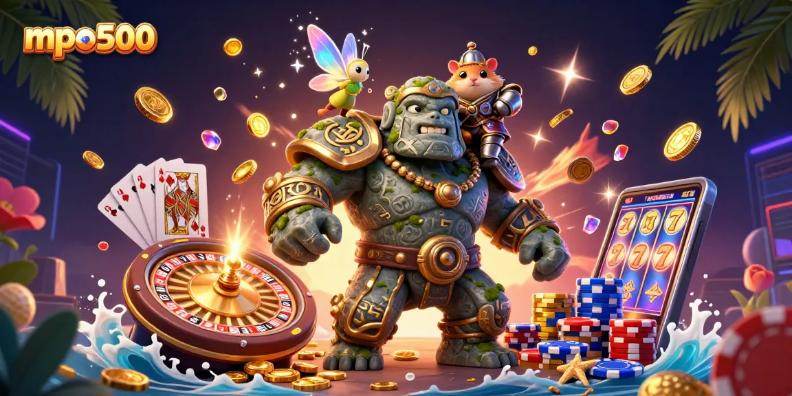 Experience the thrilling excitement of mpo500 with a golem guardian, magic fairy, and hamster knight.