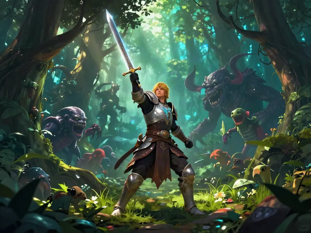 Heroic character prepared to battle new monsters in ROKOK88 login adventure.