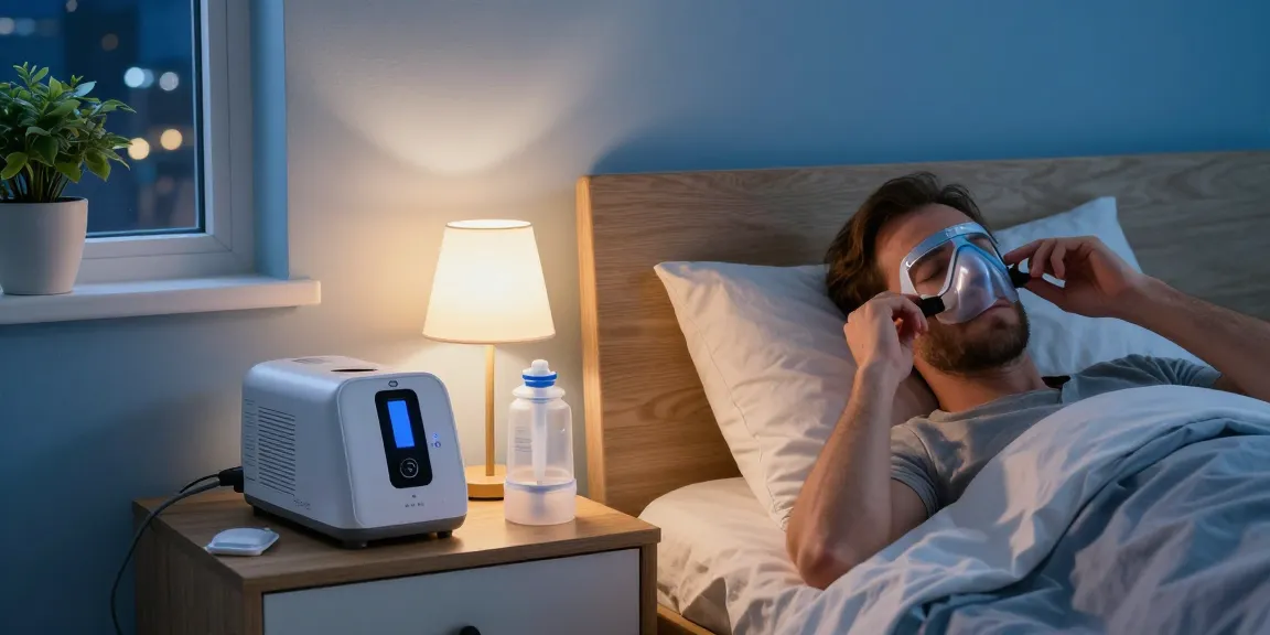 CPAP companies equipment setup in a calming bedroom for better sleep health.