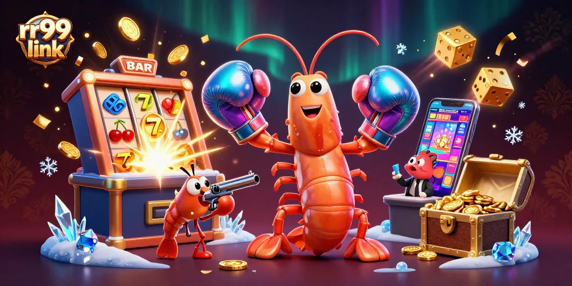 Experience the excitement of rr99 link with a vibrant casino-themed 3D illustration filled with wins!