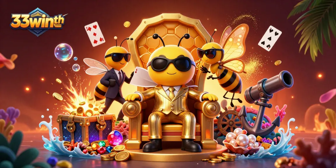 Experience the thrill of 33winth with slots and jackpots bursting with treasures and vibrant gaming elements.