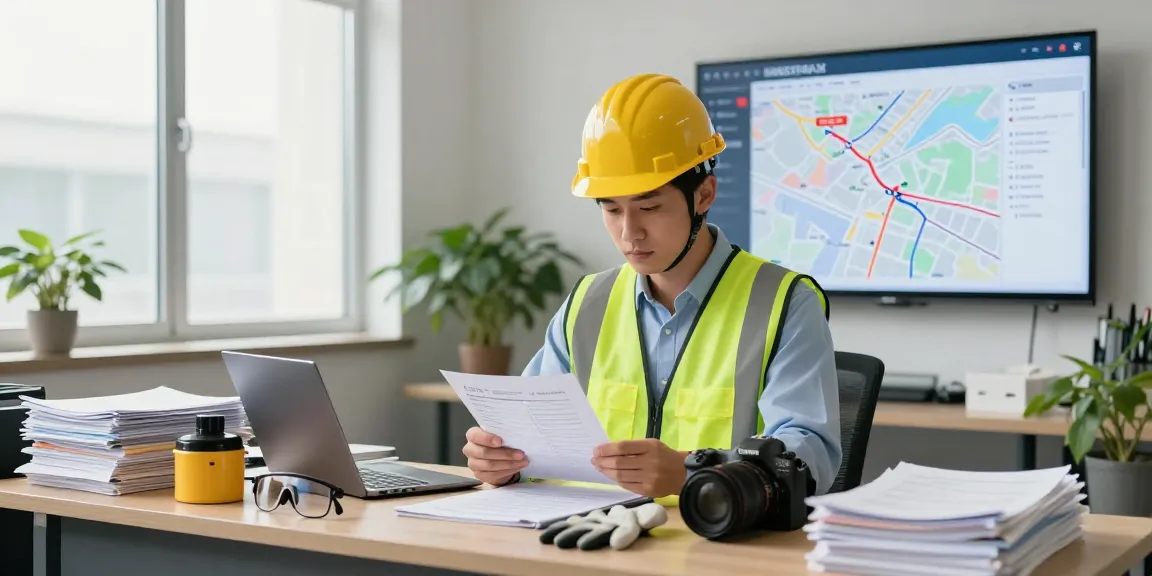 ADR Transport Dortmund: Logistikexperte organisiert Gefahrguttransporte in einem modernen Büro.