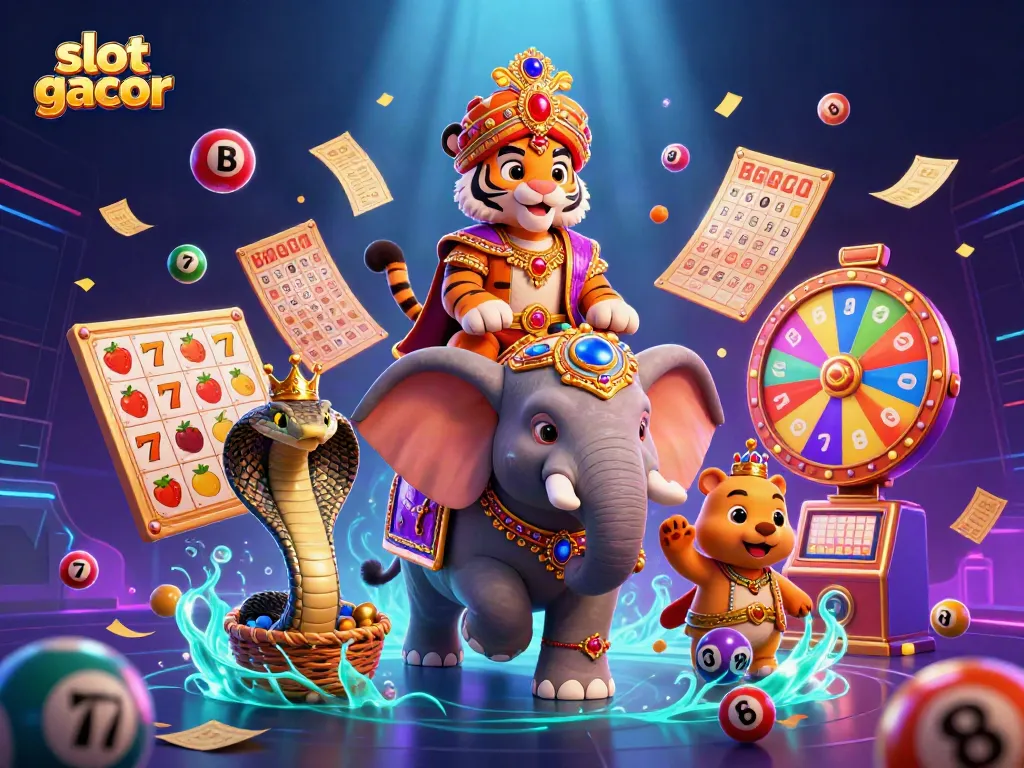 Experience the thrill of slot gacor with vibrant elements and characters capturing the casino spirit.