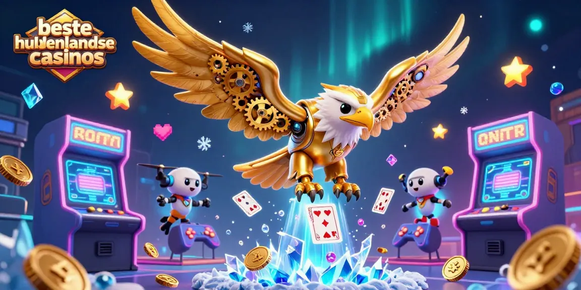 Experience the excitement at beste buitenlandse casinos with a vibrant illustration of gaming action and casino elements.