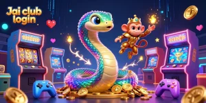 Experience thrilling gaming action with Jai club login in a vibrant 3D casino scene packed with colorful slot elements.
