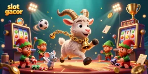 Experience thrilling slot gacor action with lively characters in a vibrant casino scene.