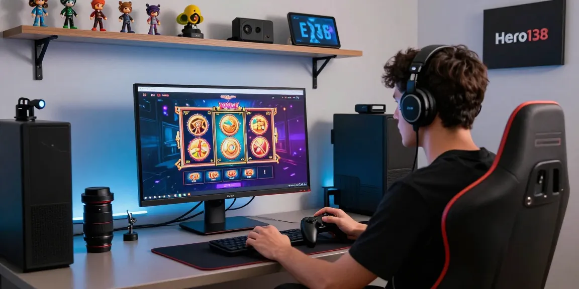 Engaged user enjoying the login hero138 experience in a vibrant gaming setup with modern decor.