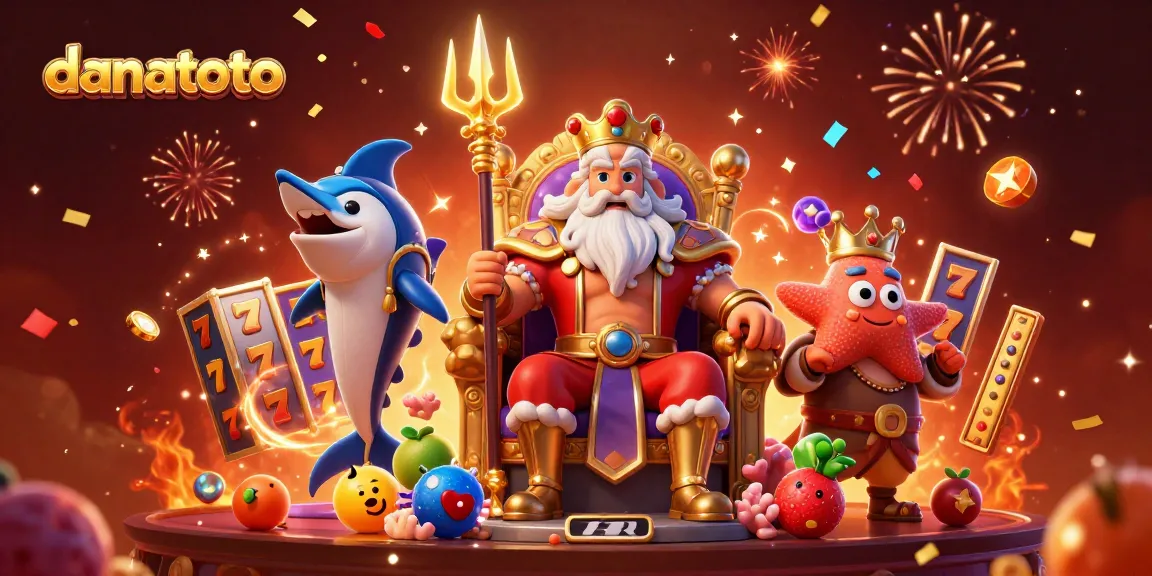 Spin the reels with danatoto's vibrant jackpots and engaging characters in a thrilling casino scene.